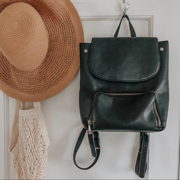 Forever 21 Handbags - Forever 21 Black Faux Leather Backpack